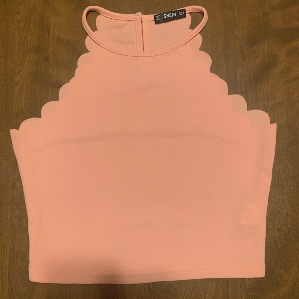 Coral Crop Halter Top